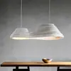 Lámpara de mesa de bar con diseño minimalista en terraza estilo japonés, lámpara simple para mesa de comedor, lámpara colgante de resina estilo wabi-sabi para restaurante nórdico