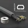 Canaleta para cables de PVC, autoadhesiva, anti-pisotones, decorativa invisible, para uso doméstico, para ocultar cables eléctricos y de red, canaleta flexible