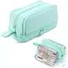 Estuche para Lápices de Doble Capa y Doble Ventana Transfronterizo, Bolsa de Almacenamiento Multifuncional Simple de Gran Capacidad, Bolsa de Almacenamiento para Stationery para Estudiantes de Secundaria, Hombres y Mujeres