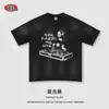 Camiseta BE masculina verão 2025 estampa retro americana paródia manga curta tendência manga meia-manga top solto masculino