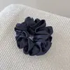 Elástico de Cabelo Retro Coreano Azul Marinho de Camada Dupla com Bolinhas para Meninas, Estilo Universitário, Faixa para Coque ou Rabo de Cavalo Iluminadora