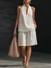 Nueva colección de ropa de mujer transfronteriza 2026: tienda en línea independiente, Amazon y AliExpress - con un conjunto casual de shorts sin mangas, cuello halter y cuello en V
