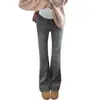Pantalones Largos Jeans de Maternidad de Alta Elasticidad Soporte para Barriga Primavera/Otoño Pantalones de Boca Ancha Ropa Exterior Clásico Versátil Sencillo