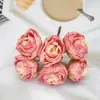 Corona DIY de simulación Tocado Mori estilo europeo Brote de té Brote de rosa vintage Material de decoración Accesorios un manojo de 6