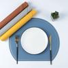 Mantel Individual Semicircular con Borde Dorado de Estilo Nórdico, Posavasos, Individual de Cuero, Impermeable y a Prueba de Aceite, Venta al por Mayor para Comedor Occidental de Hotel, Estilo Ins
