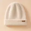 Nuevo Gorro Cálido de Invierno 100% Cachemir Puro para Hombres y Mujeres, Gorro de Lana Tejido, Gorro Casual, Gorro para el Frío al Aire Libre