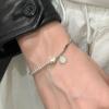 Pulseira de Contas Sorridentes de Ervilha Doce e Adorável Moda Feminina Personalidade Design de Nicho Pulseira de Corda Pedregosa com Contas