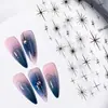 Nuevas Pegatinas para Uñas Starburst Cielo Estrellado Brillante Blanco y Negro Estampado en Caliente Pegatinas Radiantes de Uñas Star Dh680