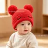 Gorro para Bebé Otoño e Invierno Cálido Gorro de Lana para Bebés Niños y Niñas Lindo Oso Gorro de Punto