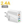 Nuevo adaptador multipuerto PD 3USB regulaciones europeas y americanas PD65W carga rápida cargador de teléfono móvil cabezal de carga 5v2.4A