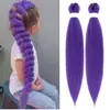 Peluca de Comercio Exterior Europeo y Americano Transfronteriza, Trenzas Coloridas Esponjosas de Fibra de Alta Temperatura, Trenzas Grandes Moradas, 90 Gramos, Grupo de Chicas Cazadora
