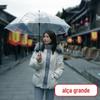 Guarda-chuva Transparente Guarda-chuva Longo para Mulheres Cyber Popular Estudante Guarda-chuva para Crianças Cabo Reto Pequeno Fresco Guarda-chuva para Chuva e Sol Guarda-chuva em Lote
