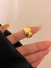 Anillo Dorado CL Arco del Triunfo anillo liso ancho brillante anillo para dedo índice todo partido de nicho europeo y americano sentido de lujo ligero de alta calidad