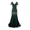 S-4XL Amazon Europeo y Americano Más Vendido Vestido de Noche Retro de los Años 1920 Bordado con Cuentas y Lentejuelas Vestido de Baile