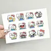24 Piezas de Pegatinas de Transferencia de Gatitos, Lindas Expresiones Divertidas Populares de Hello Kitty, Decoración Creativa para Botellas de Agua y Cuadernos