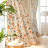 Impressão em estilo de frutas, estilo americano, pastoral, país, costura de cortina transfronteiriça, tecido amarelo, semi-sombreamento, sala de estar, quarto, janela saliente