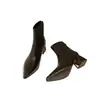 Botas ankle boots estilosas e da moda para mulheres, bico fino salto alto estilo Martin boots, novo estilo 2026, outono e inverno, botas nude, estilo de rua, salto grosso, emagrecedor