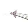 Aretes de Flor de Tres Pétalos Redondos de Zircón en Aleación de Titanio F136, Aretes de Flor para Cartílago, Joyería de Piercing Labret con Rosca Interna de Titanio G23
