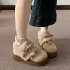 Zapatos de Algodón Birkenstock con Suela Gruesa Retro de Cobertura Total Forrados de Lana para Mujer Invierno 2026 Nuevas Botas de Nieve Gruesas Cálidas Zapatos Peludos Birkenstock