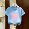 Camiseta de Manga Corta para Niña 2026 Nuevo Verano Ropa Infantil Top Algodón Puro Media Manga Ropa para Niñas Niños Grandes Ropa de Verano t