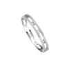 Pulsera Elegante Versátil Europea y Americana Transfronteriza Incrustada con Diamantes Pulsera de Acero de Titanio para Mujer con Números Romanos Calados Pulsera de Dos Filas de Diamantes con Pulido