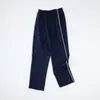 Pantalones de Uniforme Escolar Rayados Reflectantes para Niños y Niñas, Dos Rayas, Gris Azulado, Rayas Reflectantes Gris Rojizo, Pantalones Deportivos Rectos de Corte Holgado para Estudiantes de Secundaria y Preparatoria
