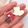 Série Roxa Amor Dia dos Namorados Esmalte Joias Acessórios Pulseira DIY Pingente Chaveiro Corrente de Celular Pequeno Encanto