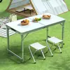 Mesa de Exterior Portátil Liga de Alumínio Dobrável Mesa de Jantar Dobrável Mesas e Cadeiras Piquenique Mesa Pequena Mesa de Feira Redonda Metabo