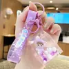 Llavero de Elefante Morado de Cristal con Cuentas de Burbujas de Arena Movediza Colgante Exquisito para Coche Bolso Regalo Pequeño