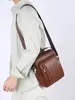 Bolso de negocios simple para hombre, bolso de mano vintage duradero, portátil para compras al aire libre, bolso pequeño cruzado para teléfono móvil