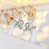 Nuevos Exquisitos Pendientes de Tachuela de Estrella de Plata de Ley S925 2026 para Mujer, Pendientes Pequeños Asimétricos de Oro Rosa Microincrustados