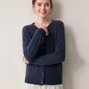 ¡Artículo versátil! Cárdigan básico de cuello redondo 100% cachemira para mujer, suéter corto de cachemira pura, cárdigan de punto, chaqueta pequeña