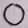 Collar choker estilo Xiaoxiang de perlas de imitación 4 mm cuentas de mijo tres capas apiladas cadena de clavícula cadena de bolas multicapa collar de bolas