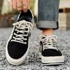 Tênis cano baixo masculino primavera e verão 2024 nova chegada palha veludo cotelê pano sapatos masculinos planos distintos sapatos da moda para estudantes