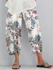 2024 Roupa Feminina Transfronteiriça Wish Amazon Ebay Calças Soltas Estampadas Retrô Novas Femininas Cintura Elástica Calças Casuais