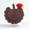 Posavasos de ramo de rosas terminadas transfronterizo Lana Tejido a mano Crochet DIY Tulipán tejido Gancho Flor Gama alta