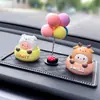 Enfeites Criativos Fofos de Animais com Cabeça que Mexe para Carro Desenhos Animados Animais de Estimação Fofos Acessórios de Interior de Carro Enfeites Decorativos para Console Central de Carro Feminino