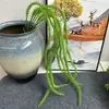 2026 Nuevo Modelo Plantas Verdes Artificiales Flores de Techo para Bodas Decoración de Bodas Arreglo Floral Hierba Espárrago Bigote de Dragón Hojas Verdes Flores Falsas Blanco y Verde