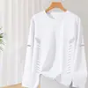 Camiseta de manga larga para hombre, capa interior de otoño para hombre, camiseta base elástica de corte holgado, camiseta estampada estilo coreano ins para hombre