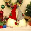 Decoraciones Navideñas Nuevas Transfronterizas Enano Iluminado con Gorro Tejido Adornos de Muñeco Rudolph Luminoso Venta al por Mayor