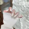 Aurora Nebulosa Nude Ojo de Gato Lujo Ligero Textura de Alta Gama Estilo Chica Elegante Estilo Dama Madura Iluminador Arte de Uñas 30 Piezas Uñas Portátiles