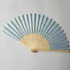 Ventoinha de seda de lado único transfronteiriça leque dobrável em branco leque pequeno barato estilo chinês leque pequeno de seda leque dobrável de bambu