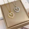 Estilo Ins Europeo y Americano Corazón Hueco Moda Elegante Diseño de Nicho Corazón de Diamante Cadena para Clavícula Accesorios Populares de Joyería