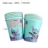 Bandeirolas de Festa, Serpentinas Giratórias Penduradas, Decorações com Balões, Decorações de Papel para Festa de Aniversário com Tema Lilo e Stitch Azul