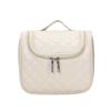 Bolsa de cosméticos de viaje sencilla y a la moda, gran capacidad, gran tamaño, bordado rómbico, gancho para colgar, bolsa de aseo, bolsa de cosméticos, bolsa de almacenamiento