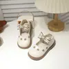Zapatos de piel para niña, zapatos pequeños de piel estilo princesa para niños, nueva colección primavera/otoño 2025, zapatos para niñas pequeñas con moño, zapatos de suela blanda para bebé