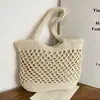 Bolsa Grande de Palha Trançada Vazada para Mulheres, Novo Estilo Verão 2026, Bolsa de Palha para o Dia a Dia de Ombro Único, Bolsa de Praia para Férias na Costa