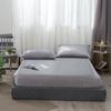 Touca de cama de cetim cor sólida para comércio exterior transfronteiriço, imitação de seda, simples europeia e americana, superfície brilhante, lençol, touca de cama, fronha, fábrica de roupa de cama