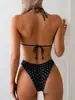 Bikini cruzado bikibis2026 personalizado de dos piezas sexy con lunares, estilo deportivo, para mujer