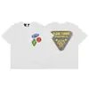 Camiseta de Verano Clásica de Manga Corta para Hombre Vlone Fog Mosaico Estampado Reflectante Marca de Moda V Grande Ajuste Holgado